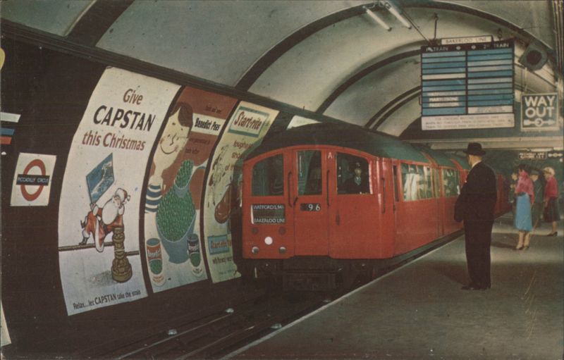 Tube Train Piccadilly Circus Station, London United Kingdom