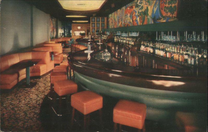 Fielder Room, Hotel Olds Bar & Lounge with Mural Lansing Michigan