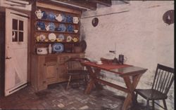 Betsy Ross House Basement Kitchen, furnished by Military Order Postcard