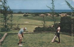 Golf Course by Ocean, Sandy Lane, St. James, Barbados Postcard