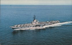 U.S.S. TICONDEROGA (CVS-14) Anti-Submarine Aircraft Carrier Postcard