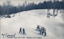 The Concord, Kiamesha Lake, NY - Beginner's Class in Skiing Postcard