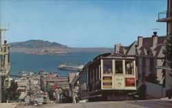 San Francisco Cable Car, Hyde Street, Alcatraz View Postcard
