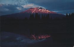 Mt. Shasta, CA - Mountain Reflection at Sunset Postcard