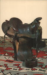 Gary Cooper's Saddle, National Cowboy Hall of Fame Postcard