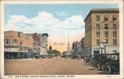 State Street Looking Toward Capitol, Salem, OR Postcard