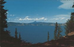 Crater Lake with Mt. Thielsen in background Postcard