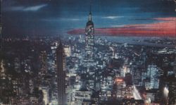 Empire State Building, New York City Skyline at Night Postcard