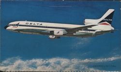 Delta Lockheed L-1011 TriStar Airplane in Flight Postcard