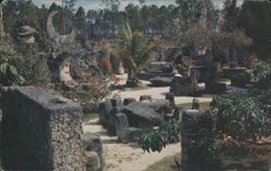 Coral Castle of Florida, Sculptured Objects, East View Postcard
