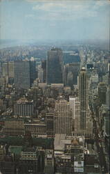 Midtown Manhattan, Rockefeller Center, Central Park, Hudson River Postcard