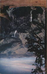 Yosemite NP, CA: Vernal & Nevada Falls from Glacier Point Postcard