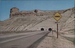 Castle Rock Over Twin Tunnels, Interstate 80 Postcard