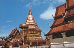 Chedee of Wat Phrathat, Mountain Doi-Suthep Postcard