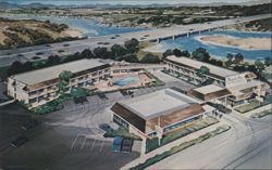 Royal Inn Motor Hotel, Redding, CA - Aerial View Postcard