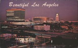 Beautiful Los Angeles Night View, Water & Power Building Postcard
