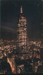 Empire State Building Night View, NYC Postcard