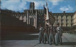 Color Guard of Cadets in Central Barracks, West Point Postcard