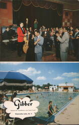 Gibber Hotel Kiamisha Lake, NY - Pool, Dancing, Entertainment Postcard