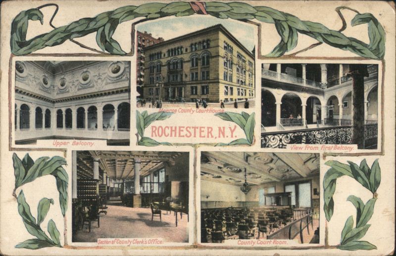 Monroe County Court House, Balconies, Clerk's Office, Court Room Rochester New York