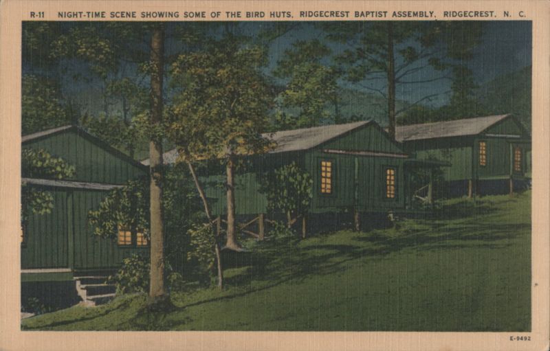 Night-Time Scene Bird Huts, Ridgecrest Baptist Assembly North Carolina
