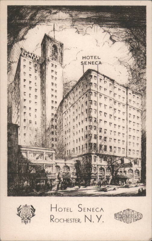 Hotel Seneca, Rochester, NY - Etching of 550 Room Hotel New York
