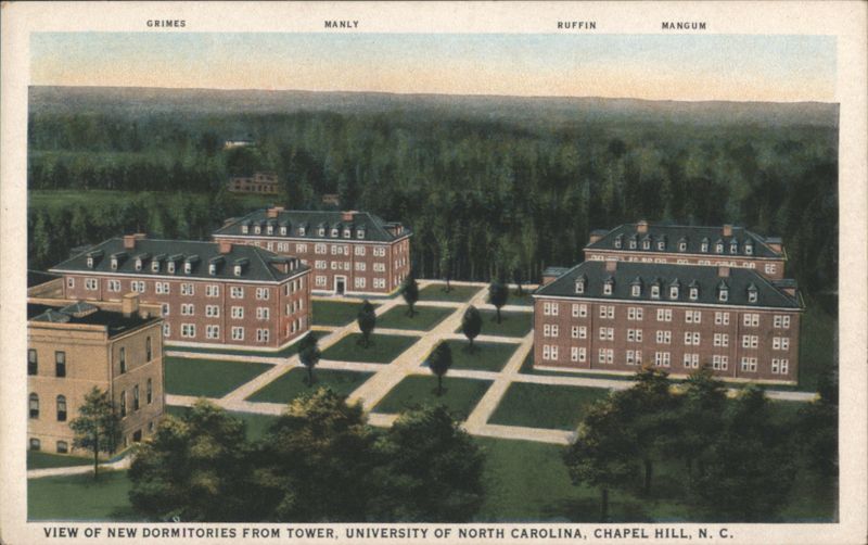 New Dormitories from Tower, UNC, Chapel Hill, NC North Carolina