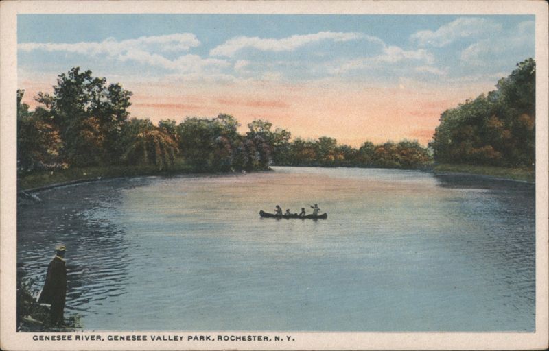 Genesee River, Genesee Valley Park, Canoeing at Sunset Rochester New York