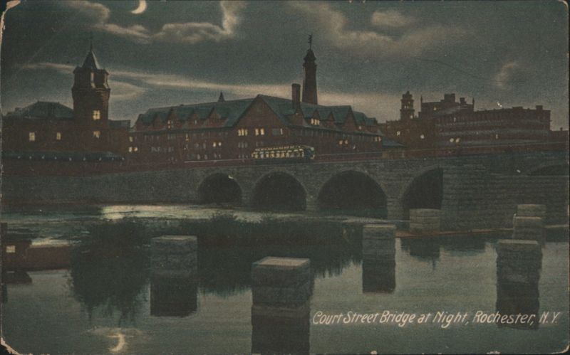 Court Street Bridge at Night Rochester New York