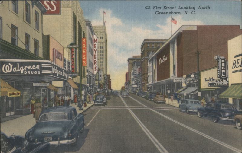 Elm Street Looking North, Greensboro, NC North Carolina