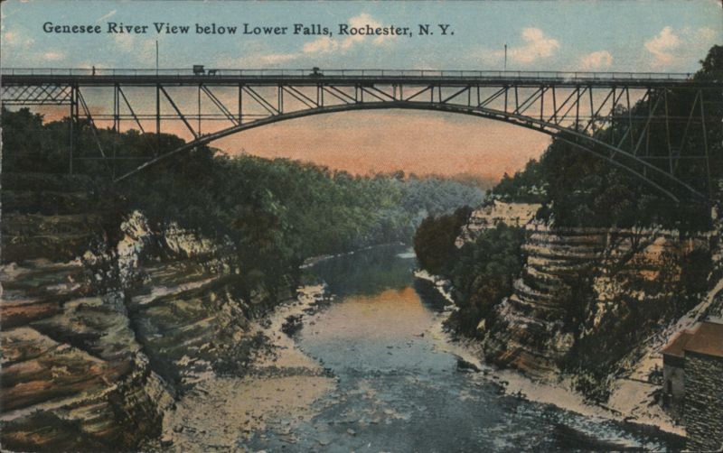 Genesee River View below Lower Falls, Rochester, NY New York