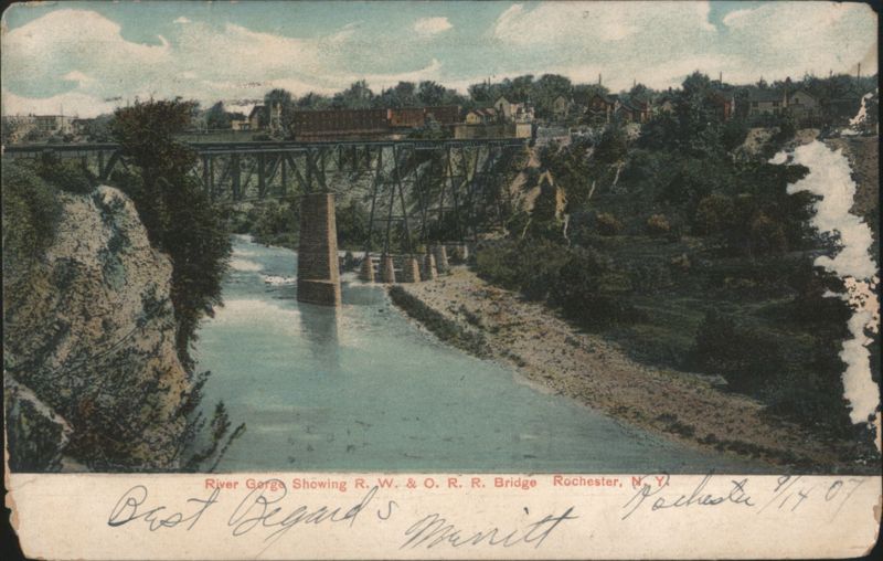 River Gorge, R. W. & O. R. R. Bridge Rochester New York