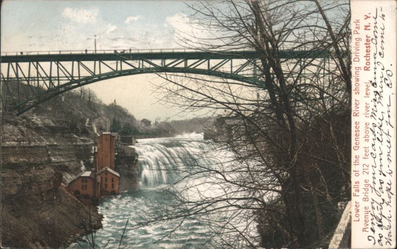 Lower Falls Genesee River, Driving Park Ave Bridge Rochester New York