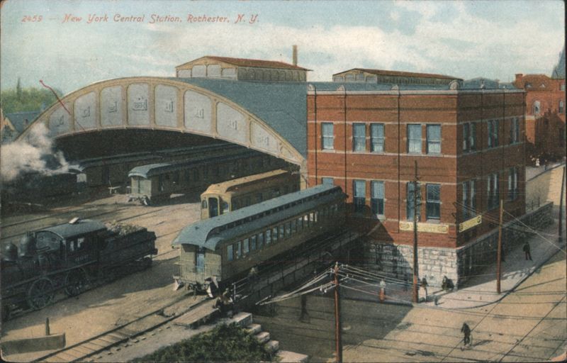New York Central Station, Rochester, NY with Trains