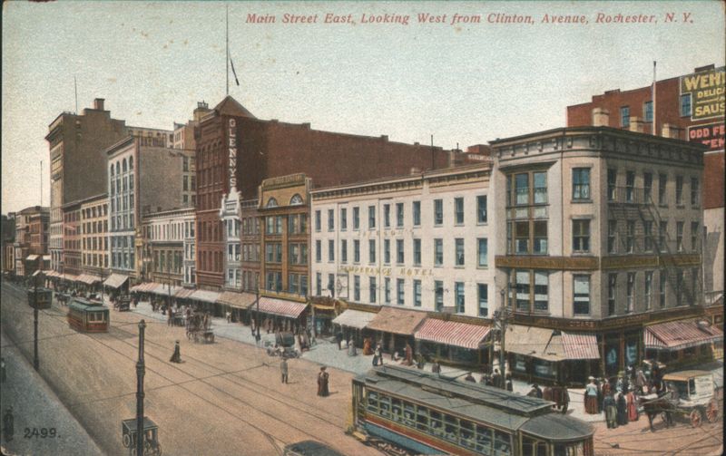 Main Street East, Looking West from Clinton Avenue Rochester New York