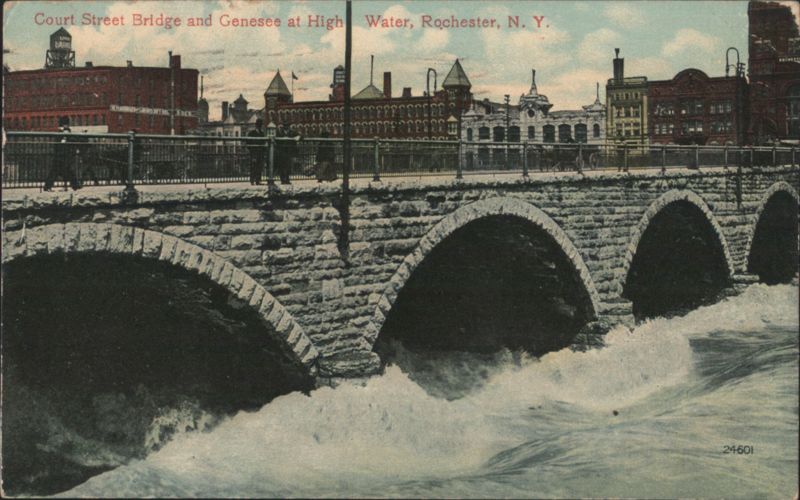 Court Street Bridge and Genesee at High Water, Rochester, NY New York