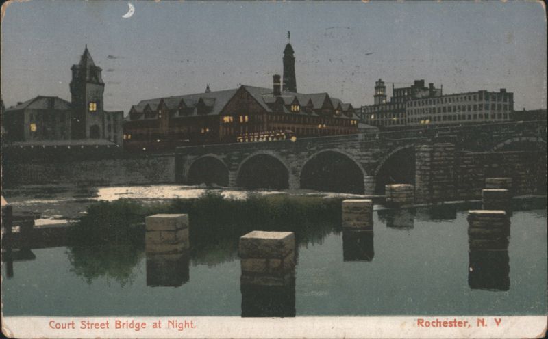 Court Street Bridge at Night Rochester New York