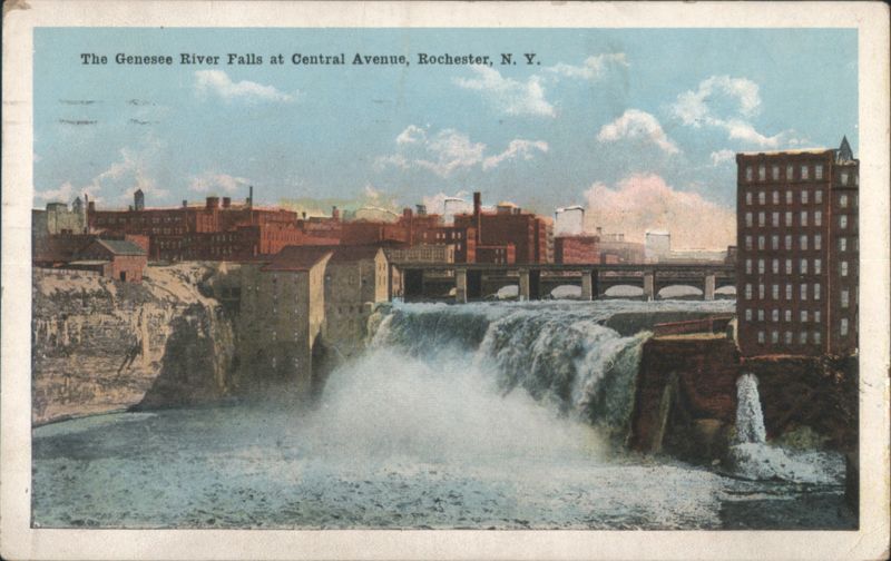 Genesee River Falls at Central Avenue Rochester New York