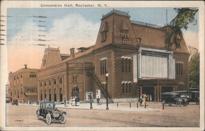 Convention Hall, Rochester, Street Scene, Early Autos New York