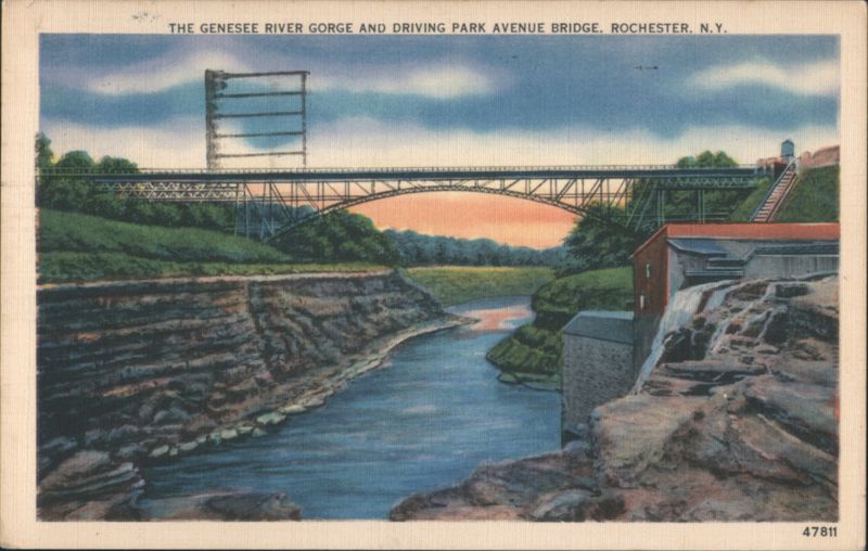 Genesee River Gorge & Driving Park Avenue Bridge Rochester New York