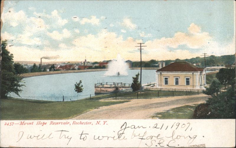 Mount Hope Reservoir, Rochester, NY with Fountain New York