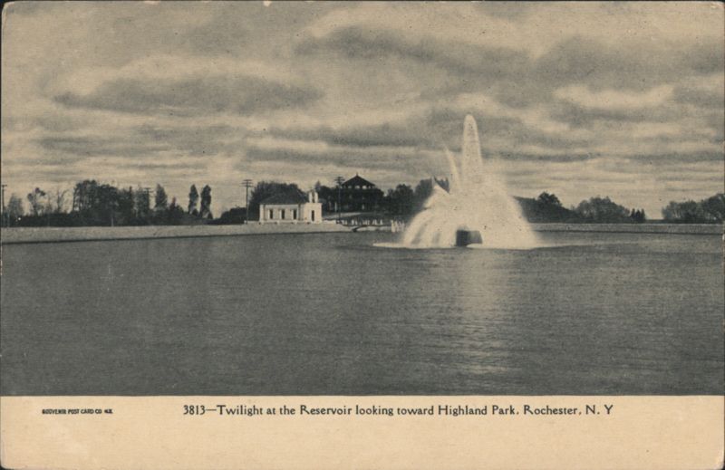 Twilight at the Reservoir looking toward Highland Park Rochester New York