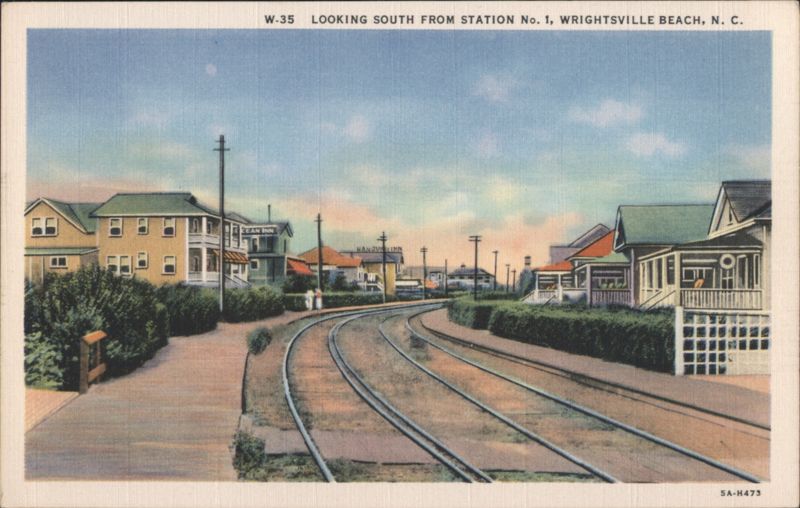 Looking South from Station No. 1, Wrightsville Beach, NC North Carolina