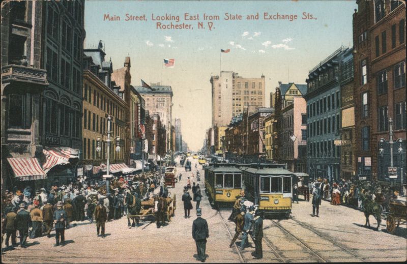 Main Street, Looking East from State & Exchange Sts. Rochester New York