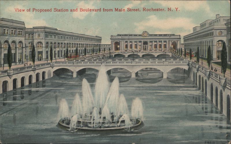 Proposed Station & Boulevard from Main Street, Rochester, NY New York