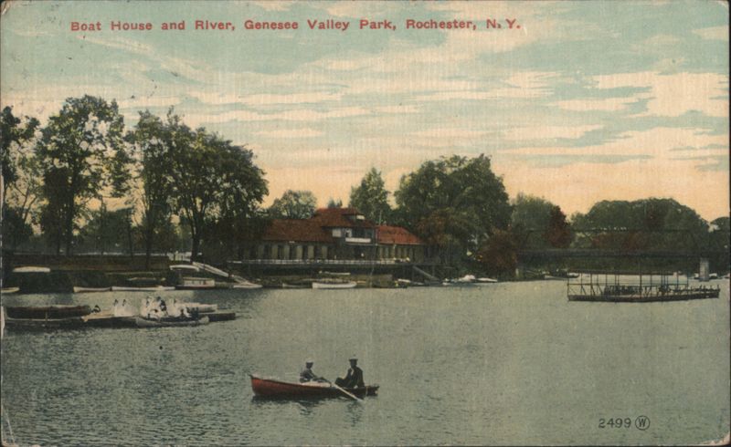 Boat House and River, Genesee Valley Park, Rochester, NY New York
