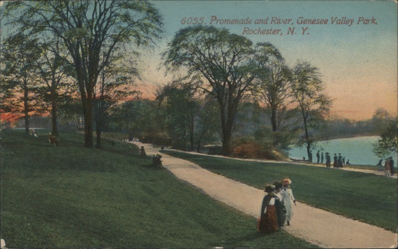 Promenade and River, Genesee Valley Park, Rochester, NY New York