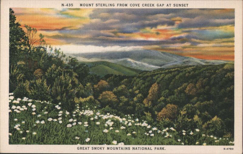 Mount Sterling from Cove Creek Gap at Sunset North Carolina