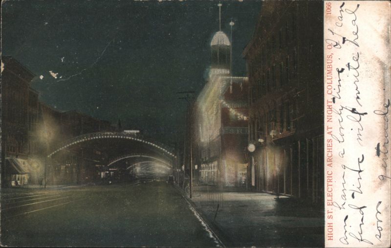 High St. Electric Arches at Night, Columbus, OH Ohio