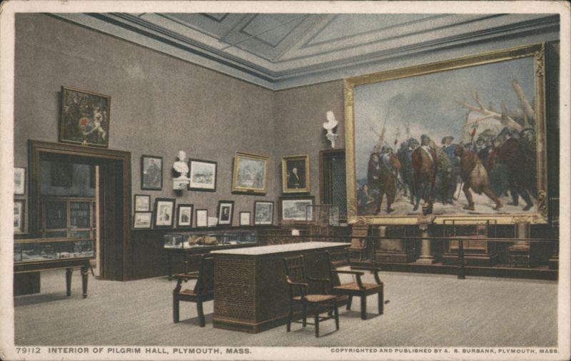 Interior of Pilgrim Hall, Plymouth, Mass. Massachusetts